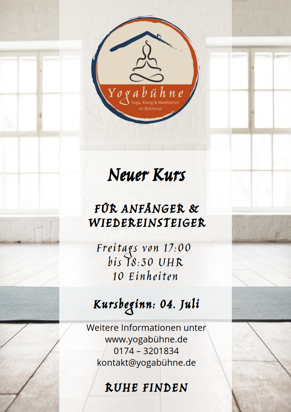 Mehr über den Artikel erfahren Neuer Kurs für Anfänger